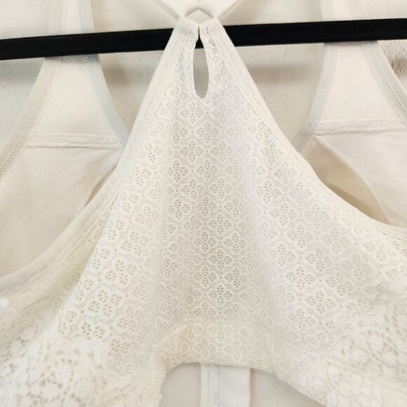 Cacique Unlined Full Coverage No-Wire Bra White Eyelet Front Closure Size 42D - Picture 4 of 7